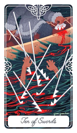 寶劍十：被背叛的賽德娜｜Tarot of the Divine 神聖塔羅