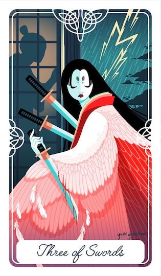 寶劍三:鶴的報恩|Tarot of the Divine 神聖塔羅