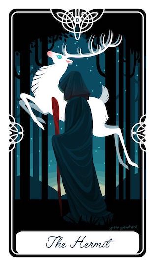 隱者:德魯伊與白鹿|Tarot of the Divine 神聖塔羅