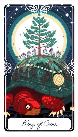 錢幣國王：大地烏龜 Hah-nu-nah ｜Tarot of the Divine 神聖塔羅