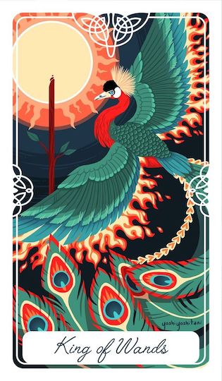 權杖國王：鳳凰Phoenix｜Tarot of the Divine 神聖塔羅