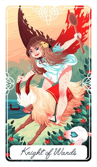 權杖騎士:破布帽 Tatterhood|Tarot of the Divine 神聖塔羅