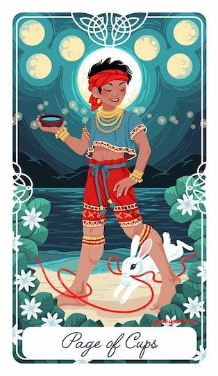聖杯侍者:巴庫納瓦與七顆月亮|Tarot of the Divine 神聖塔羅