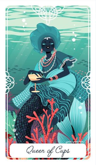 聖杯皇后：女水神Yemoja｜Tarot of the Divine 神聖塔羅